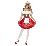 Smiffys Women's Bavarian Wench Costume Dress Set in White | Size: Medium Smiffys White M