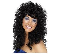 Smiffys Women's Boogie Babe Wig in Black Smiffys Black