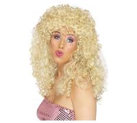 Smiffys Women's Boogie Babe Wig in Yellow Smiffys Yellow