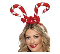 Smiffys Women's Candy Cane Headband in Red Smiffys Red One Size