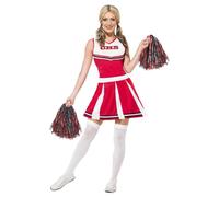 Smiffys Women's Cheerleader Costume in Red | Size: Small Smiffys Red S