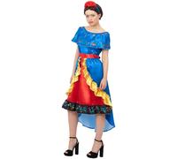 Smiffys Women's Deluxe Artist Frida Costume Set in Blue | Size: Medium Smiffys Blue M