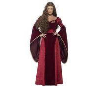 Smiffys Women's Deluxe Medieval Queen Costume in Red | Size: Medium Smiffys Red M