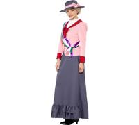 Smiffys Women's Deluxe Victorian Suffragette Costume Set in Pale Grey | Size: Medium Smiffys Pale Grey M