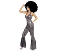 Smiffys Women's Disco Diva Costume in Silver | Size: Medium Smiffys Silver M