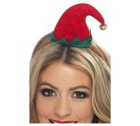 Smiffys Women's Elf Hat Mini Christmas Headband in Red Smiffys Red One Size