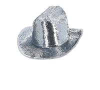 Smiffys Women's Fever Deluxe Sequin Cowboy Hat in Silver Smiffys Silver One Size