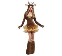 Smiffys Women's Fever Reindeer Costume in Brown | Size: Medium Smiffys Brown M