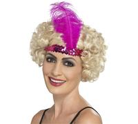 Smiffys Women's Flapper Costume Headwear in Pink Smiffys Pink One Size