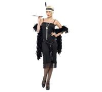 Smiffys Women's Flapper Costume Set in Black | Size: Large Smiffys Black L