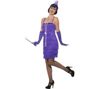 Smiffys Women's Flapper Costume Set in Purple | Size: Large Smiffys Purple L