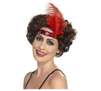 Smiffys Women's Flapper Feather Costume Headband in Red Smiffys Red One Size