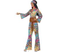Smiffys Women's Flower Power Hippy Costume | Size: Medium Smiffys Multicolor M