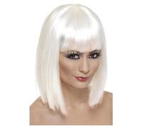 Smiffys Women's Glam Wig in White Smiffys White