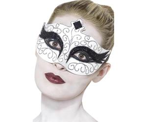 Smiffy's Women's Gothic Swan Eye mask, White, One Size, 27318 (US)