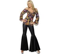 Smiffys Women's Hippie Costume in Black | Size: 2XL Smiffys Black 2XL