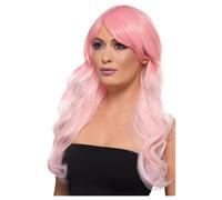 Smiffys Women's Ombre Wavy Wig in Pink Smiffys Pink