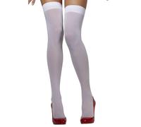 Smiffys Women's Opaque Hold Up Stockings in White Smiffys White One Size