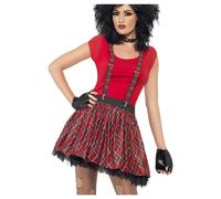 Smiffys Women's Punk Tartan Costume Set in Red Smiffys Red