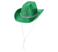 Smiffys Women's Rhinestone Cowboy Hat in Green Smiffys Green One Size