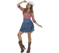 Smiffys Women's Rodeo Doll Costume in Blue | Size: Small Smiffys Blue S