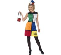 Smiffys Women's Rubik´s Cube Costume | Size: Medium Smiffys Multicolor M