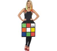 Smiffys Womens Rubiks Cube Costume, 3D Cube Dress, Size S, Color Multi, 39170