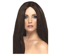Smiffys Women's Star Style Wig in Brown Smiffys Brown