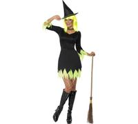 Smiffy's Women's Witch Costume with Dress Hat and Choker
