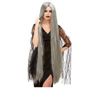 Smiffys Women's Witch Extra Long Halloween Wig in Grey Smiffys Grey