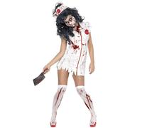 Smiffys Women's Zombie Nurse Halloween Costume Set in White | Size: Medium Smiffys White M