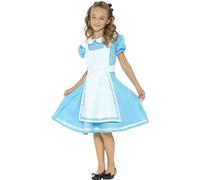 Smiffys Wonderland Princess Costume, Blue with Dress, Attached Apron & Headband, Girls Fancy Dress, Child Dress Up Costumes