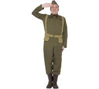 Smiffys WW2 Home Guard Private Costume, Green, M - Size 38 inch-40 inch