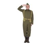 Smiffys WW2 Home Guard Private Costume, Green, M - Size 38 inch-40 inch