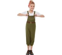 WW2 Little Land Girl Fancy Dress 1940s Wartime Factory Worker Girls Book Costume