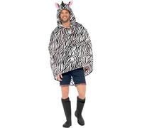 Smiffys Zebra Costume Poncho in White Smiffys White