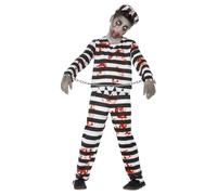 Smiffys Zombie Convict Costume Set in White | Size: 10-12 Years Smiffys White 10-12 Years
