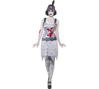 Smiffys Women’s Zombie Flapper Fancy Dress Costume 23213 - UK Small 8 - 10