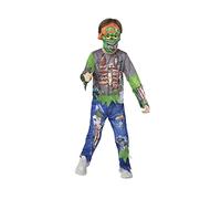 Smiffys Zombie Gamer Costume All in One & EVA Mask, Halloween Child Fancy Dress, Zombie Dress Up Costumes