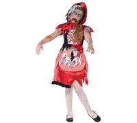 Smiffys Childrens Zombie Miss Hood Costume, Dress and Hooded Cape, Colour Red, S