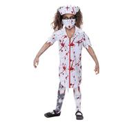 Smiffys Zombie Nurse Girls Costume with Dress, Mask & Headband, Halloween Child Fancy Dress, Zombie Dress Up Costumes