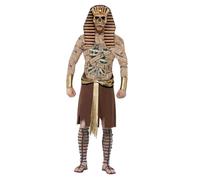 Smiffys Zombie Pharaoh, Gold with Tabard, Arm Cuffs & Headpiece, Legends & Myths Fancy Dress, Adult Dress Up Costumes