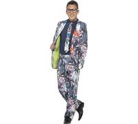 Smiffys Zombie Suit, Multi-Coloured with Jacket, Trousers & Tie, Stand Out Suits Fancy Dress, Zombie Dress Up Costumes
