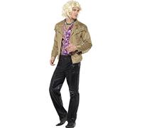 Smiffys Zoolander Hansel Costume with, Brown Jacket, attached Mock Shirt, Trousers & Necklace, Officially Licensed Zoolander Fancy Dress, Adult Comedy Dress Up Costumes