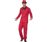 Smiffy's 44891l Zoot Suit (large) - Gangster Mens Mafia Fancy Dress Costume Red - gangster mens zoot mafia fancy dress costume red suit 1920s hat