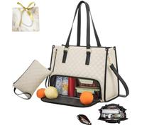 Smilamo Packuum 3 in 1 Tote Bag, 2 in 1 Tote Bag Lunch Bag Combo, Lavenra All in One ToteBag, 16.8 Inch ToteBag, Beige, Standard, Casual