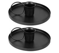 Smilcloud 2Pcs Iron Candlestick Holder, Metal Taper Candle Holder Single Head Candlestick Holder Stand Retro Chamberstick Holder for Halloween Valentine Christmas Wedding Party