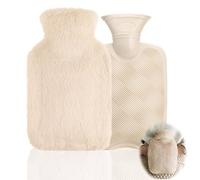 Smilcloud Hot Water Bottles with Fluffy Cover, 1L Hot Water Bag with Hand Pocket for Neck, Shoulder Pain and Hand Feet Warmer, Menstrual Cramps, Hot Compress and Cold Therapy