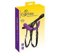 SMILE - Adjustable Double Dildo with Base (Purple-Black)