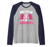 Smile Alotl Like An Axolotl Cute Axolotl Fish Lovers Kids Raglan Baseball Tee
